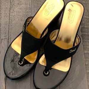 Coach wedges black size 9 1/2.